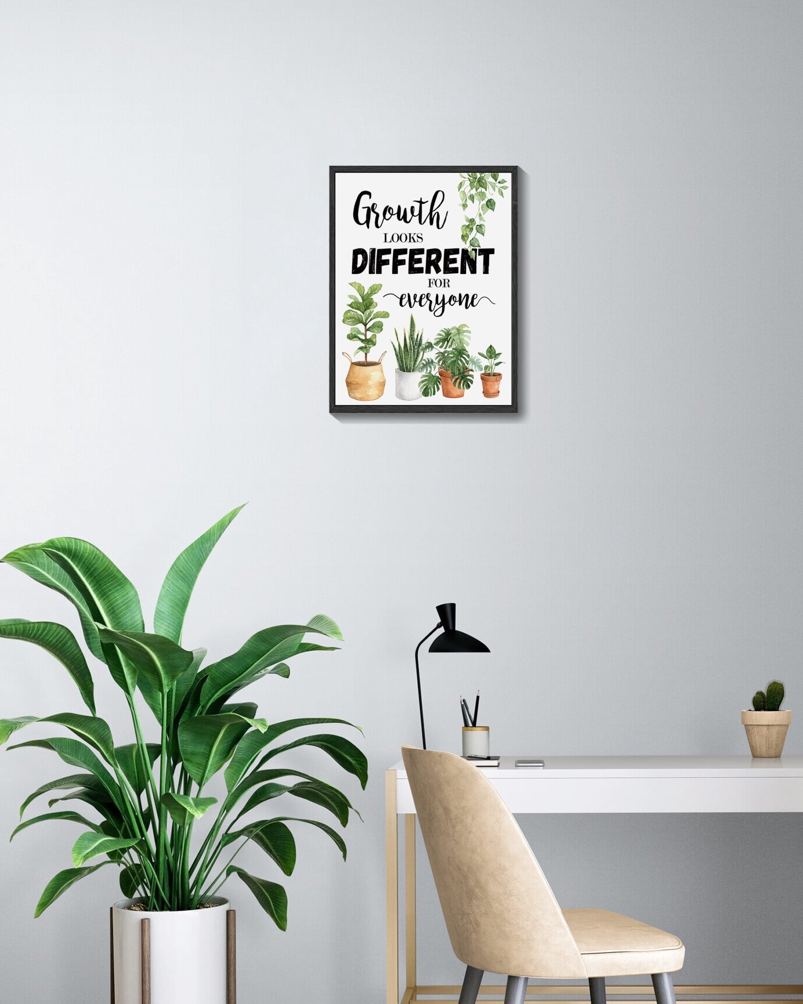 Inspirational 11x14in Black Framed Wall Art Growth Looks Different for Everyone Motivational Quote Sayings Office Home Decor Prints Encouraging Positive Posters Study