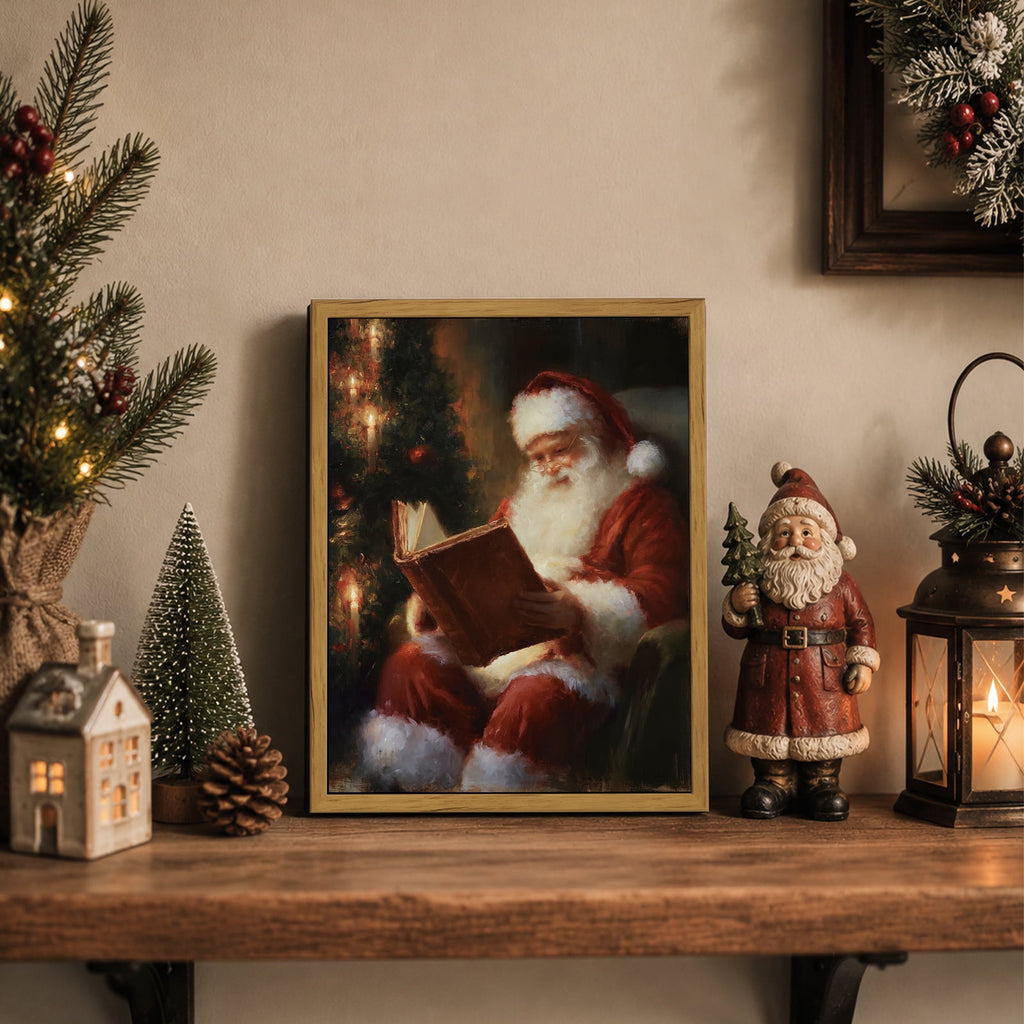 Drsoum Santa Claus Wall Art Framed Canvas Print 8x10 Inch