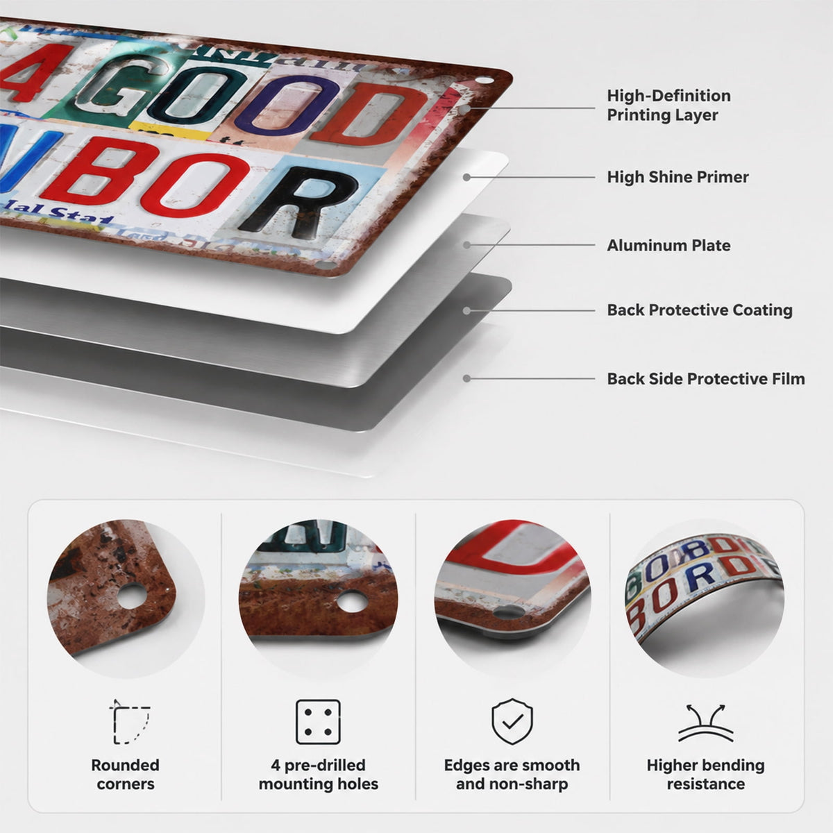 Drsoum Gator Swamp Rd Aluminum Retro License Plate Vintage Metal Wall Decor
