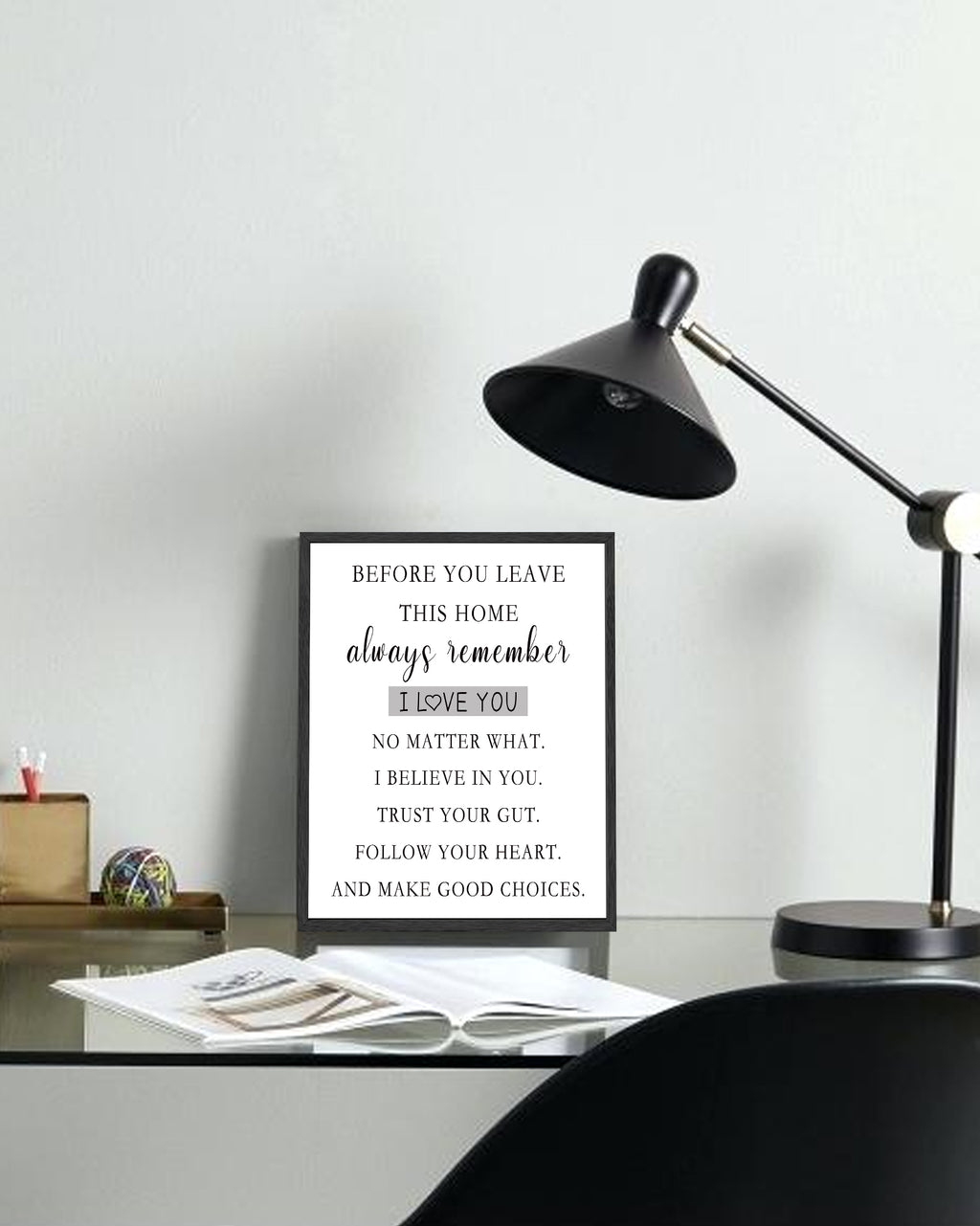 8x10in Black Framed Inspirational Canvas Wall Art Motivational Positive Quote Sayings Office Home Decor Prints Encouraging Posters Painting