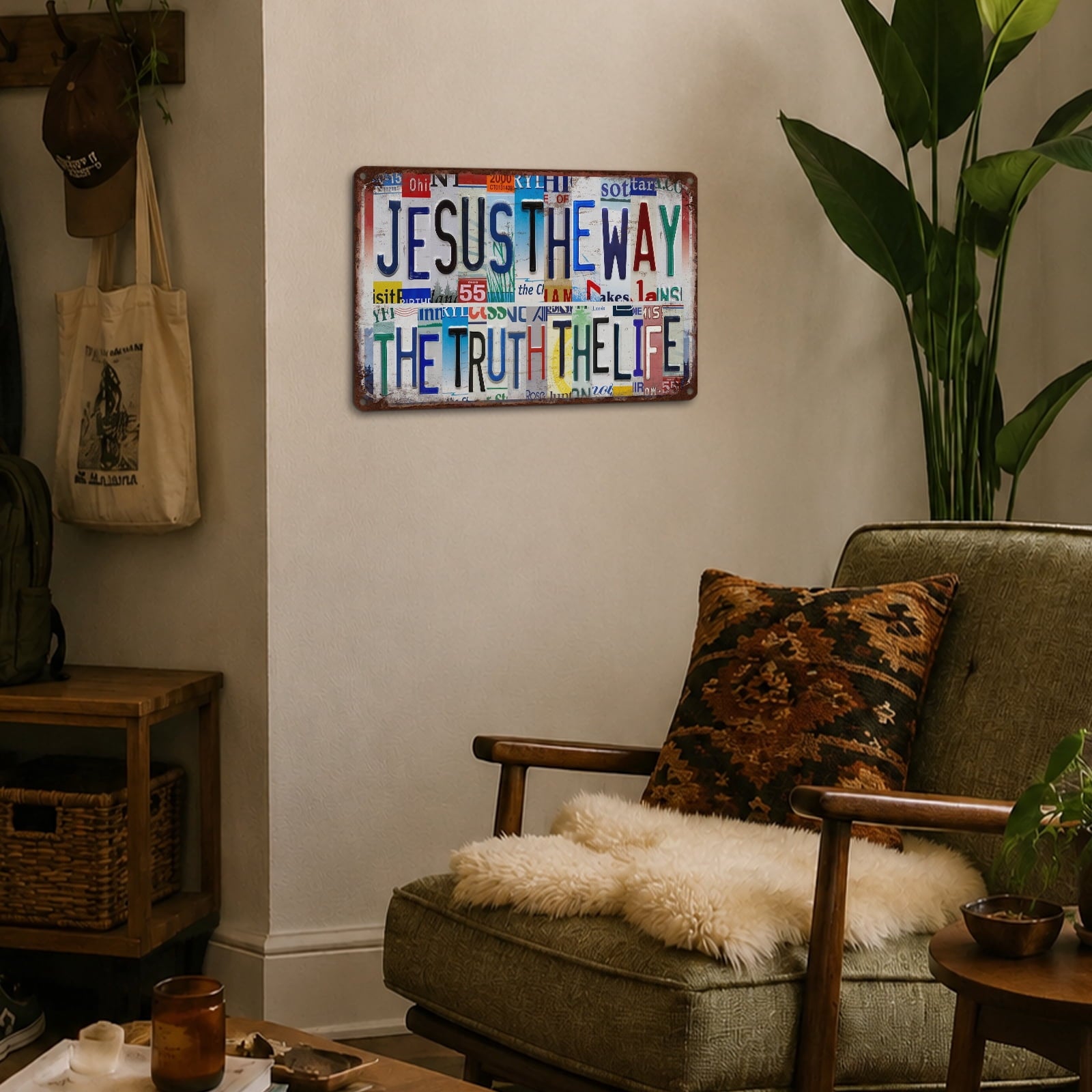 Drsoum JESUS THE WAY THE TRUTH THE LIFE Vintage Metal Sign Christian Wall Art 8x12 Inch