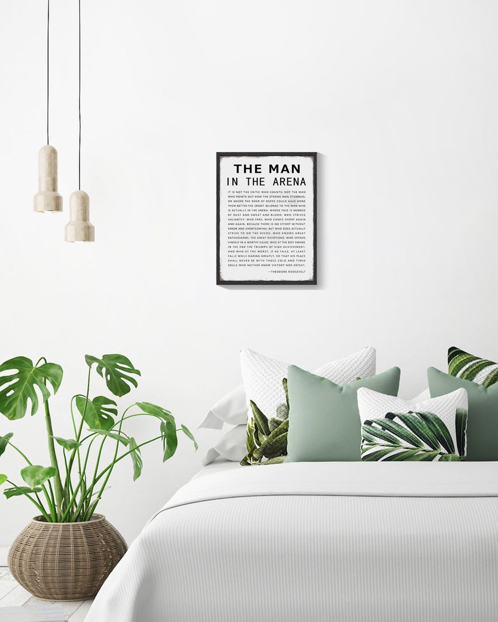 Inspirational 11x14in Black Framed Wall Decor the Man in the Arena Motivational Quote Sayings Office Home Decor Prints Art Encouraging Positive Posters