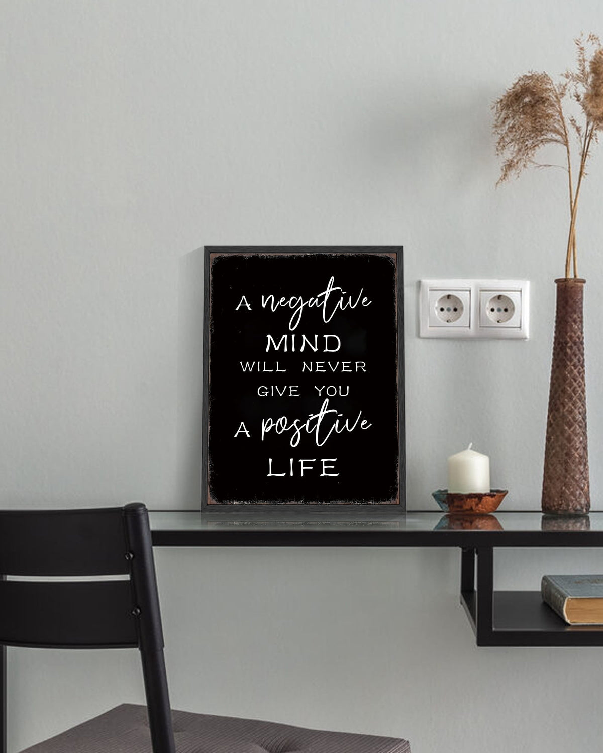Motivational 11x14in Black Framed Canvas Wall Art Inspirational Quote Sayings Office Home Decor Prints Encouraging Positive Posters Painting