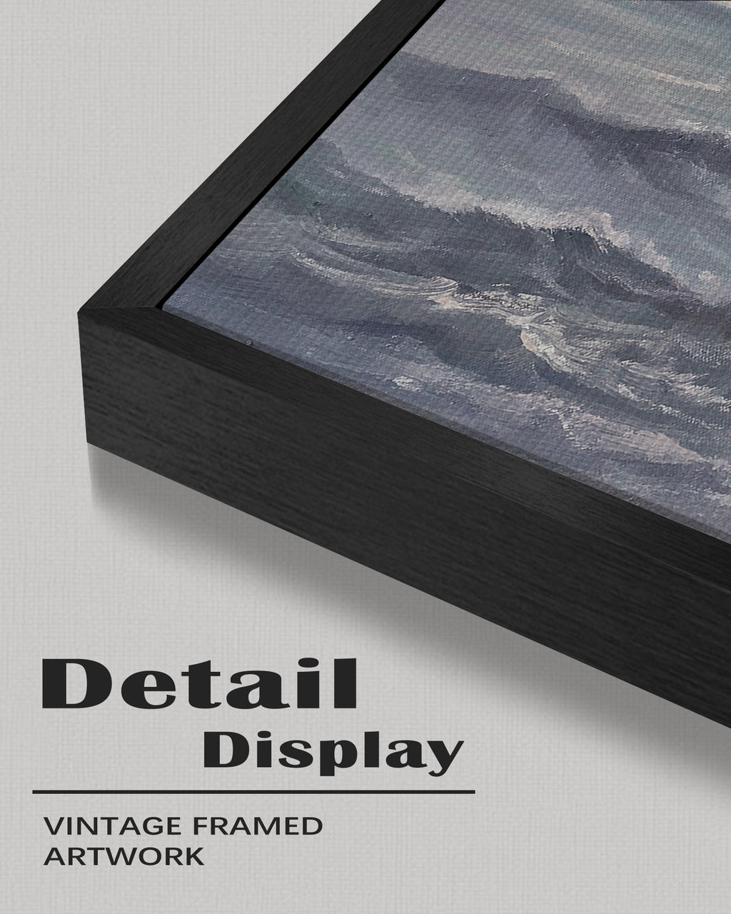 Drsoum Vintage Sea Landscape 16x24in Black Framed Wall Art Ocean Retro Classic Farmhouse Paints Rustic