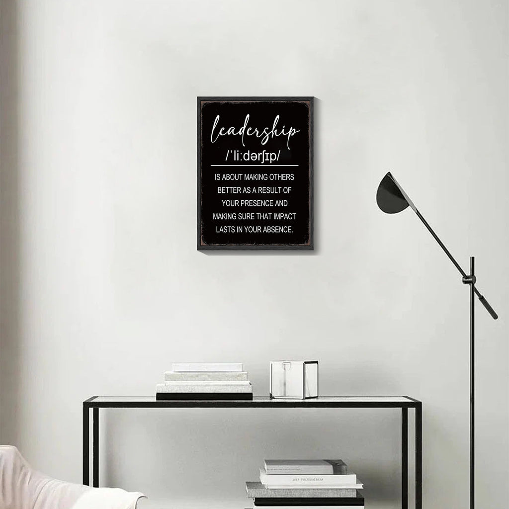 Inspirational 11x14in Black Framed Leadership Wall Art Motivational Positive Quote Sayings Office Home Decor Prints Encouraging Posters Painting