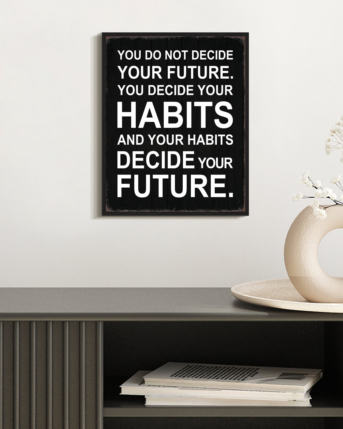 Drsoum Inspirational Wall Decor Motivational Positive Quote Sayings Prints Art Encouraging Office Home Decor 8x10in Black Framed