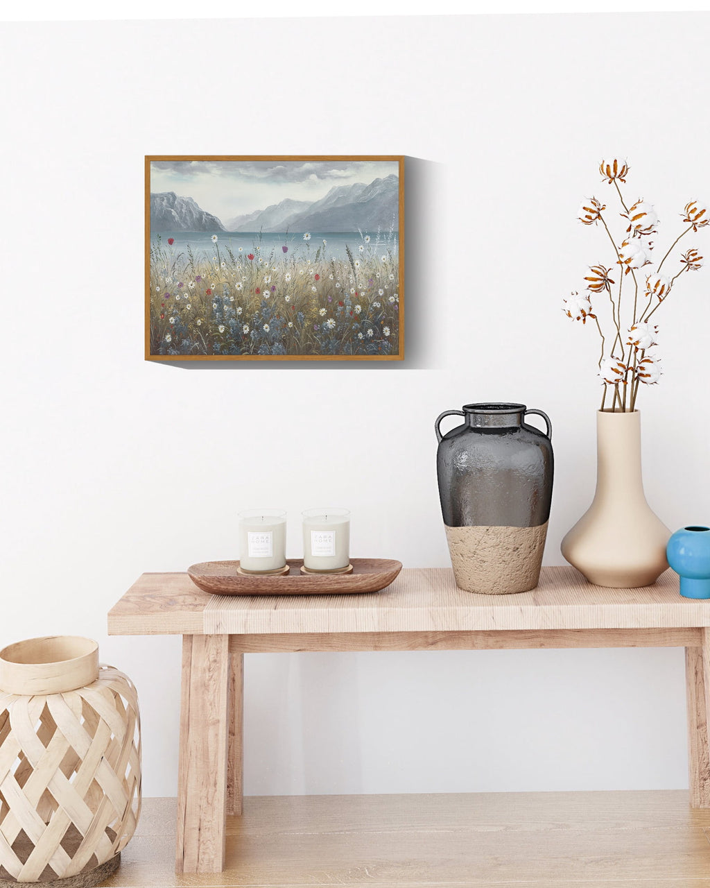 Drsoum Wild Floral Wall Art 11x14in Nature Framed Coastal wall decor Prints Farmhouse Kitchen Bathroom Office