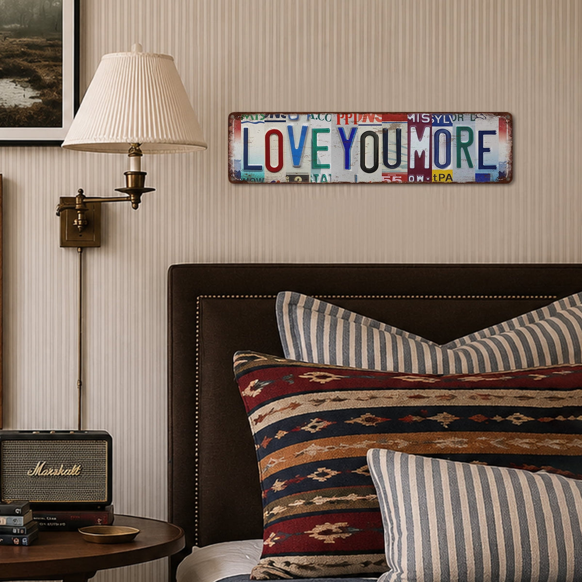 Drsoum Love You More Vintage Metal Sign Vintage Novelty Retro License Plate Wall Decor 4x16