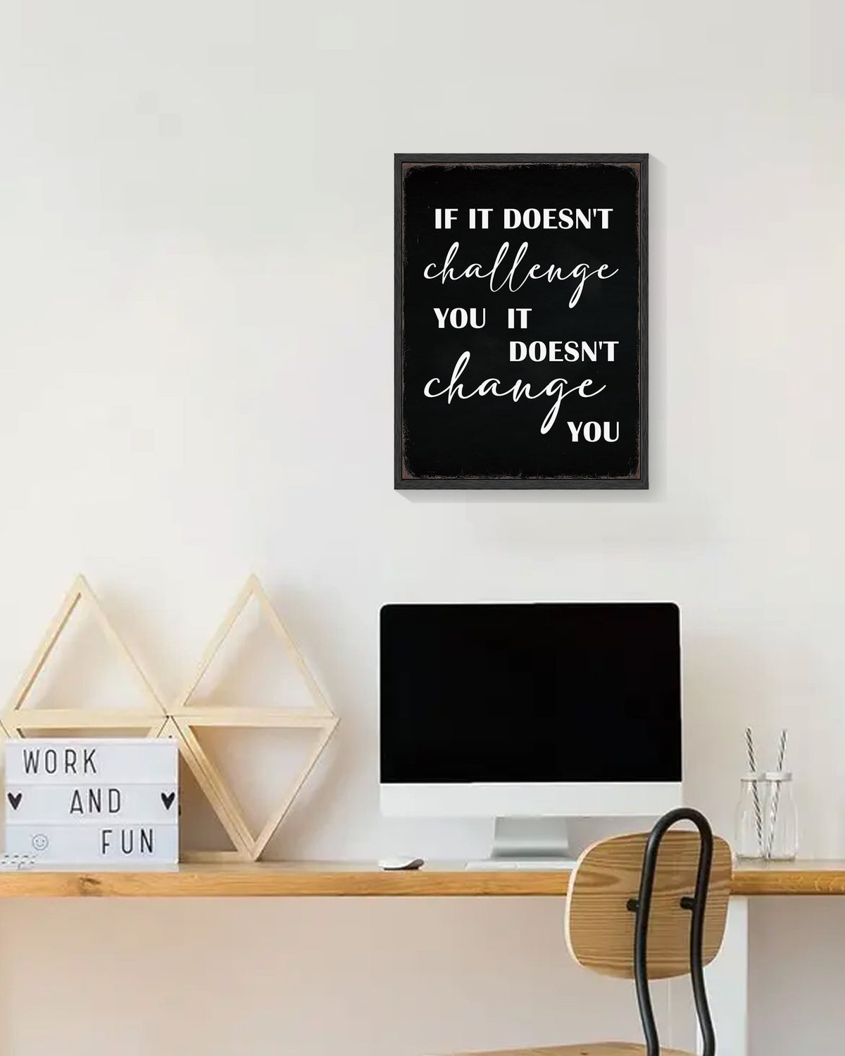 Inspirational 11x14in Black Framed Wall Art Men Motivational Quote Sayings Prints Office Home Decor Encouraging Positive Posters