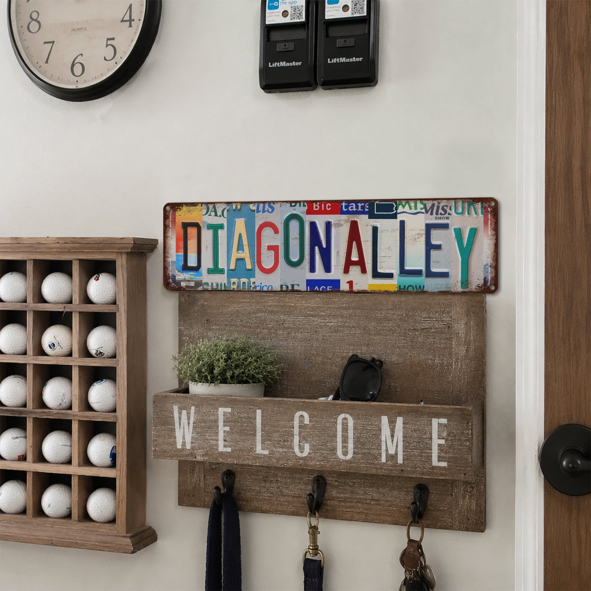 Drsoum Diagon Alley Vintage Metal Sign Vintage Novelty Retro License Plate Wall Decor 4x16