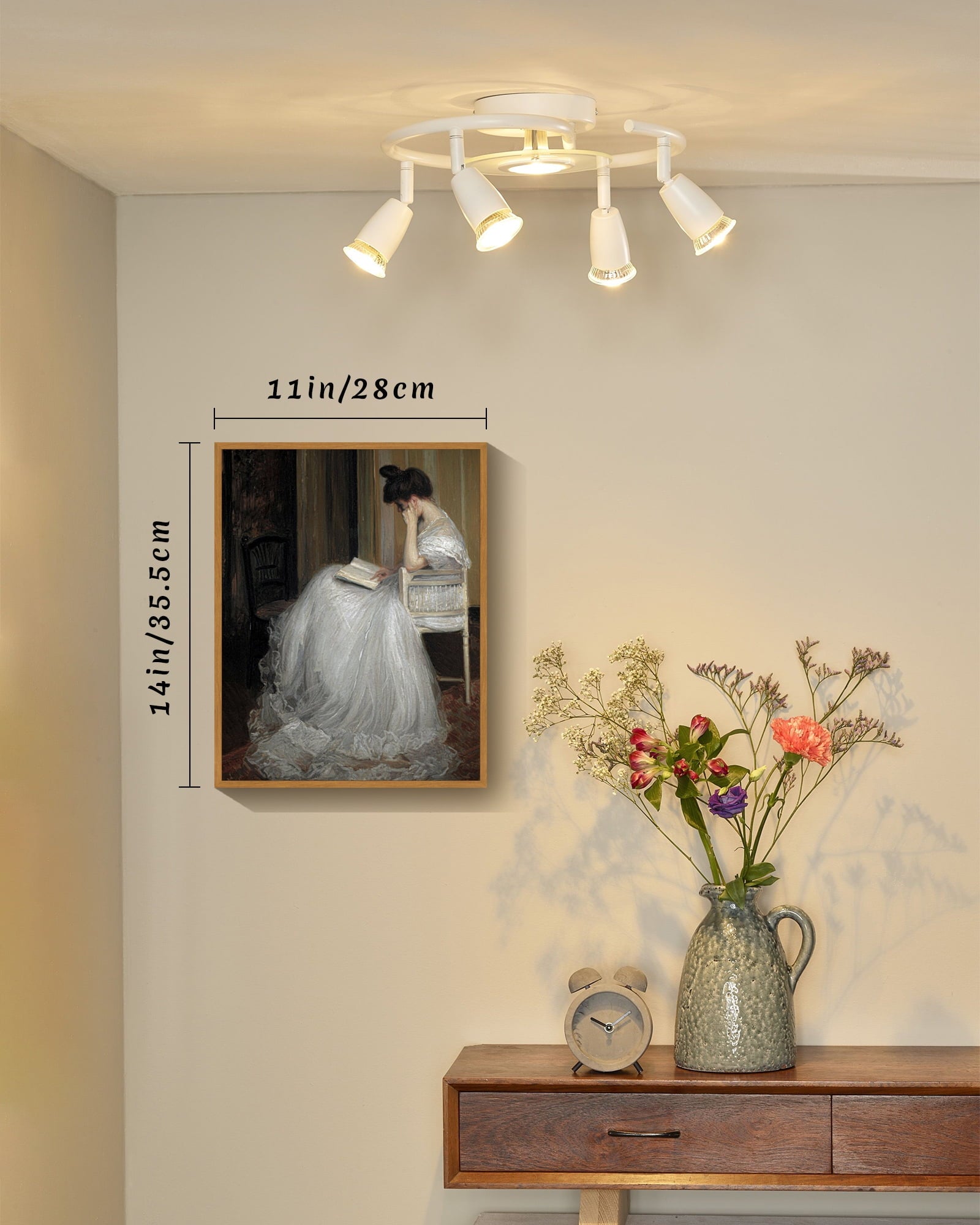 Drsoum Medieval Lady Country Room Art 11x14in Nature Framed Classic Prints Bathroom Office Decor