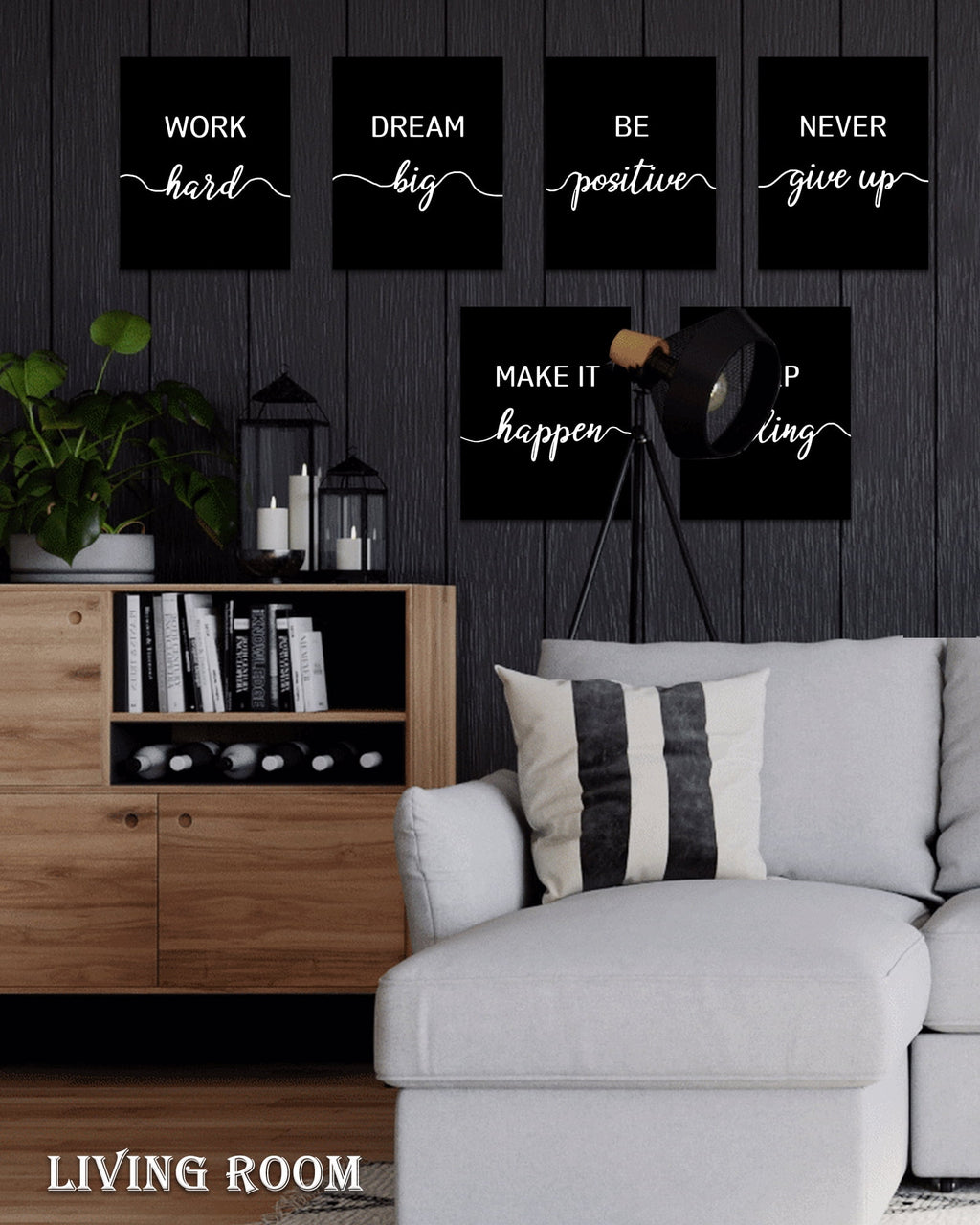 Drsoum Inspirational Office Wall Art Motivational Quotes Encouraging Sayings Framed Posters 8x10in
