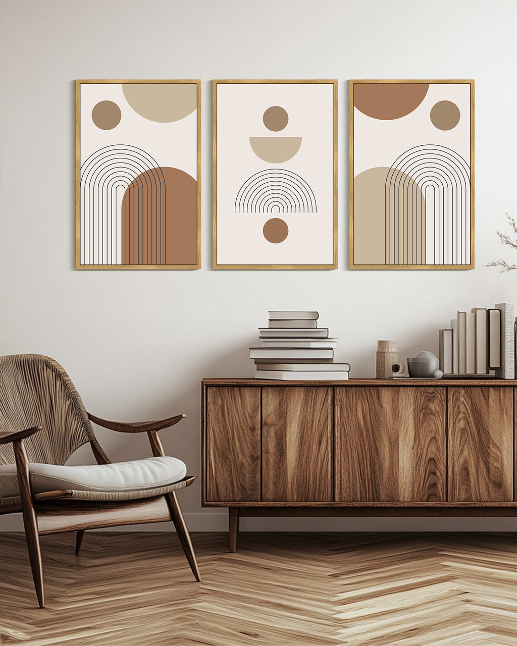 Drsoum Large 24x36in3pcs Natural Framed Abstract Bohemia Wall Art Line Printing Minimalist Prints for Bathroom
