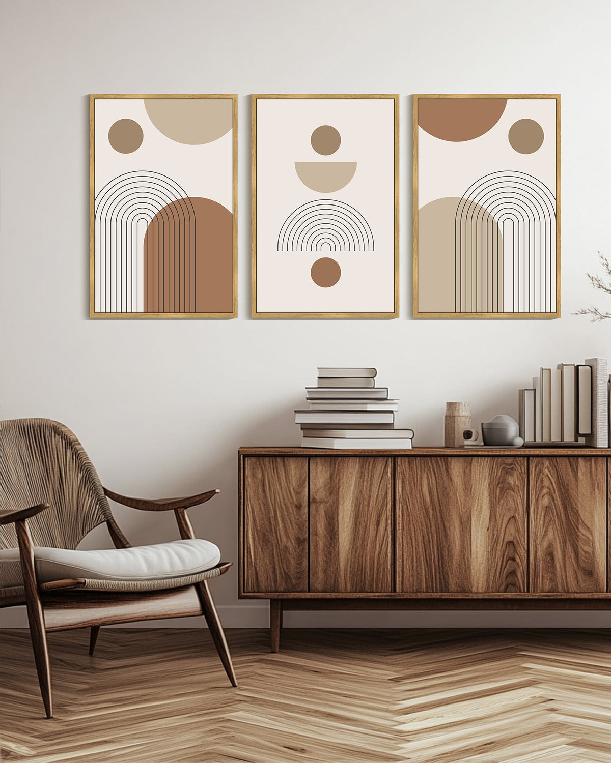 Drsoum Large 24x36in3pcs Natural Framed Abstract Bohemia Wall Art Line Printing Minimalist Prints for Bathroom
