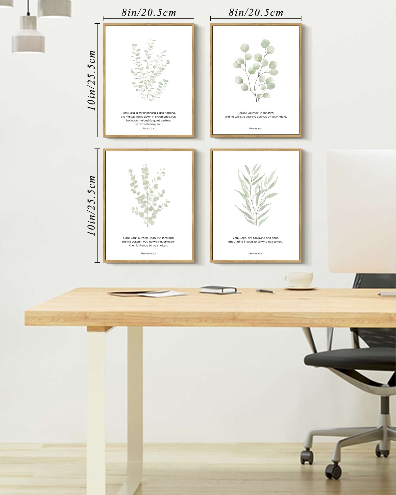 Drsoum Botanical Plant Wall Art Light Green Leaf Decor for Bedroom Living Room Bathroom Home Office 8x10in4pcs Natural Framed