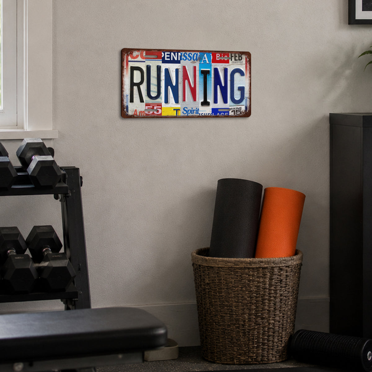 Drsoum Running Vintage Metal Sign 6x12 Inch Running Wall Decor