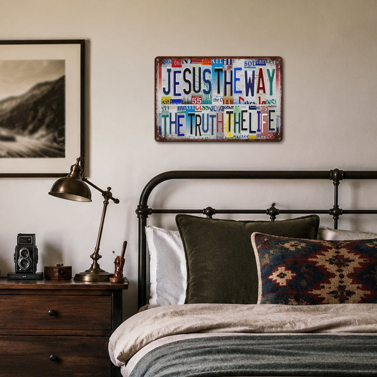 Drsoum JESUS THE WAY THE TRUTH THE LIFE Vintage Metal Sign Christian Wall Art 8x12 Inch
