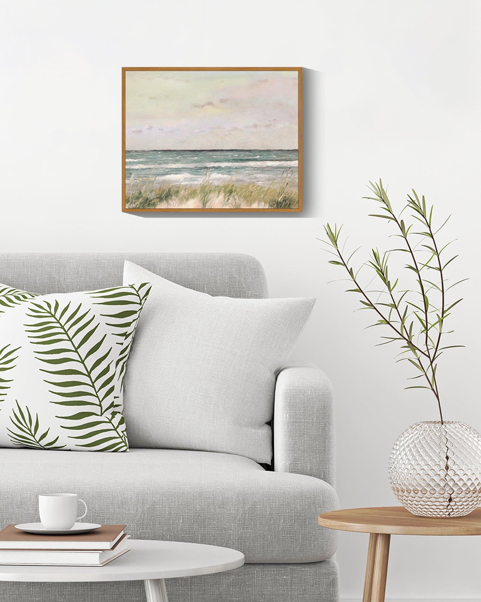 Drsoum Landscape Sea Coast Wall Art Coastal Classic Wall Prints Modern Farmhouse Kitchen Bathroom Office Decor - 8x10in Nature Framed