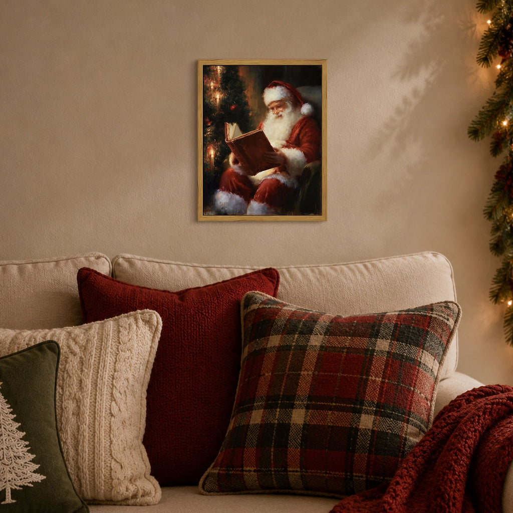 Drsoum Santa Claus Wall Art Framed Canvas Print 8x10 Inch
