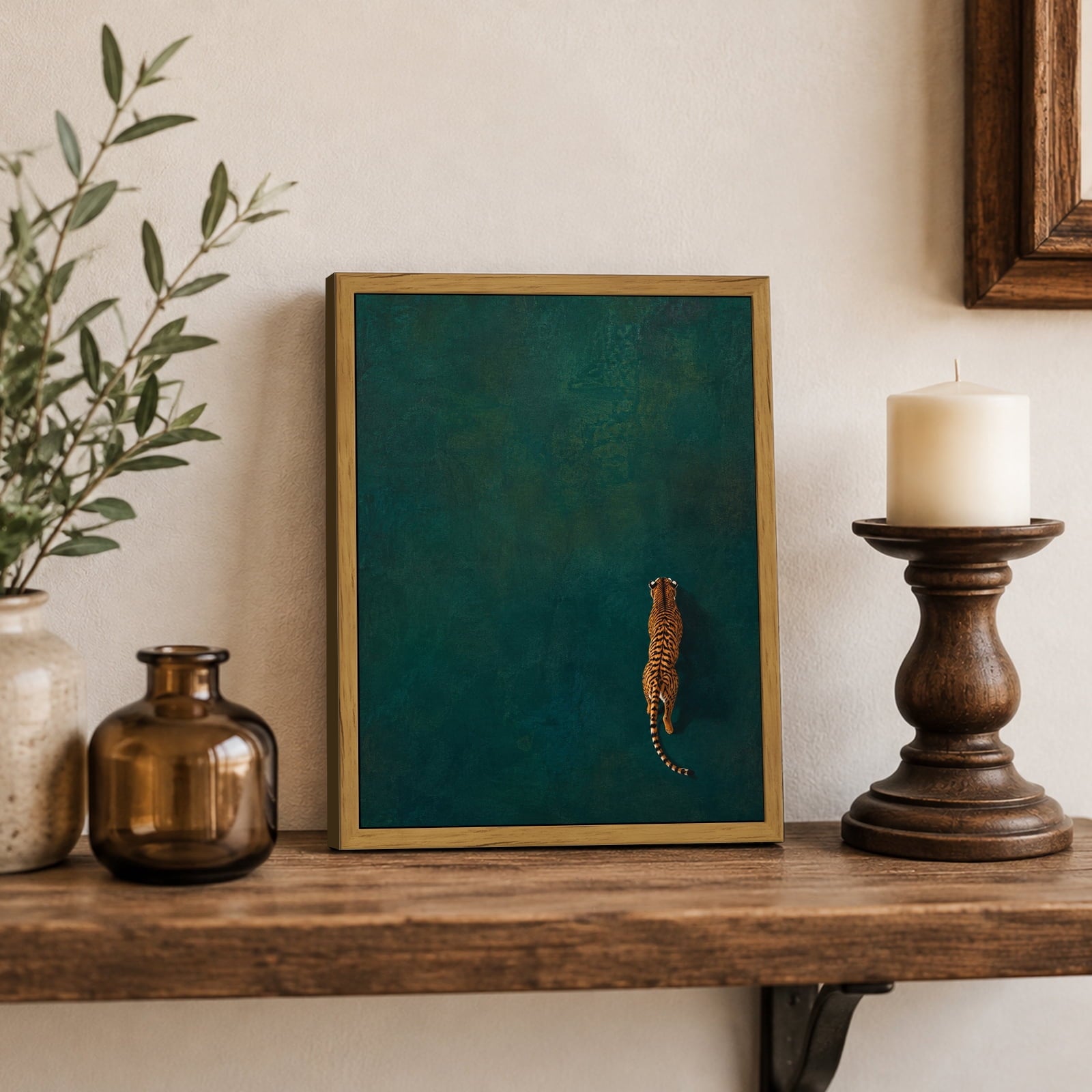 Drsoum Tiger Wall Art Framed Canvas Print 8x10 Inch