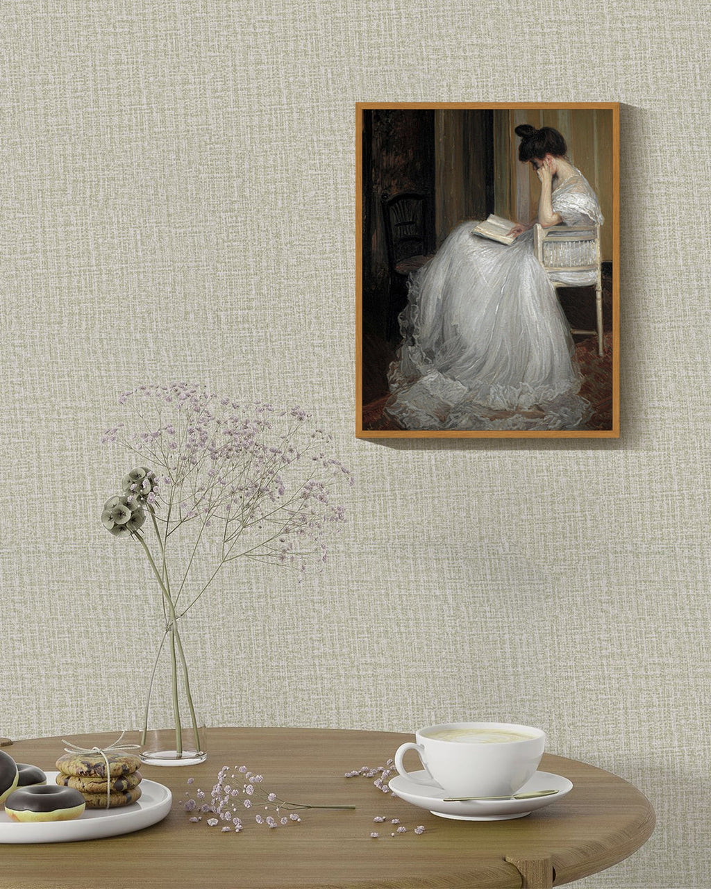 Drsoum Medieval Lady Country Room Art 11x14in Nature Framed Classic Prints Bathroom Office Decor