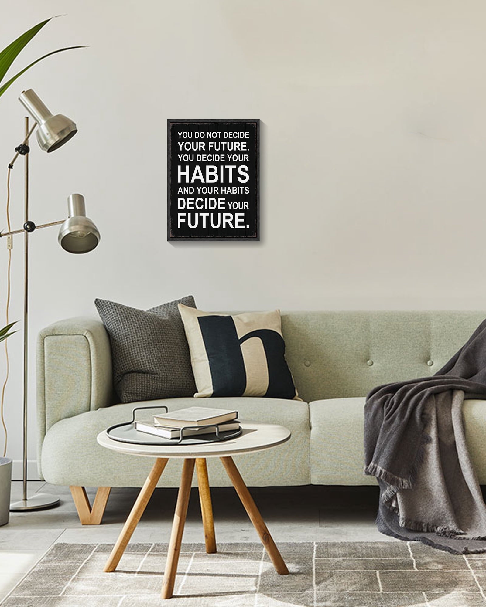 Inspirational 11x14in Black Framed Wall Art Habits Decide Future Motivational Quote Sayings Office Home Decor Encouraging Positive Posters Prints