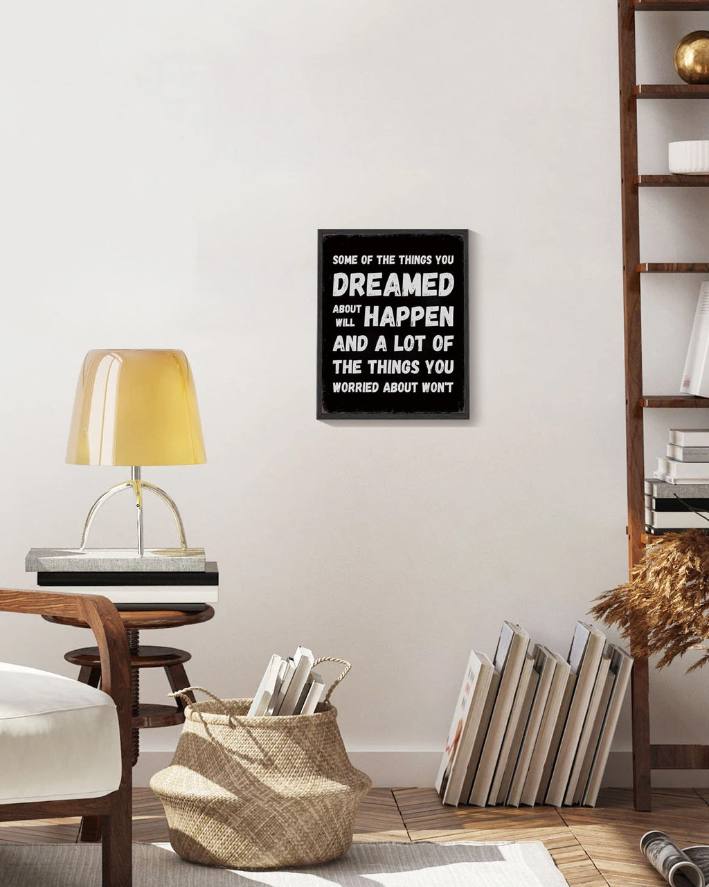 8x10in Black Framed Inspirational Wall Art Dreamed Will Happen Motivational Positive Quote Sayings Office Home Decor Prints Encouraging Posters Study