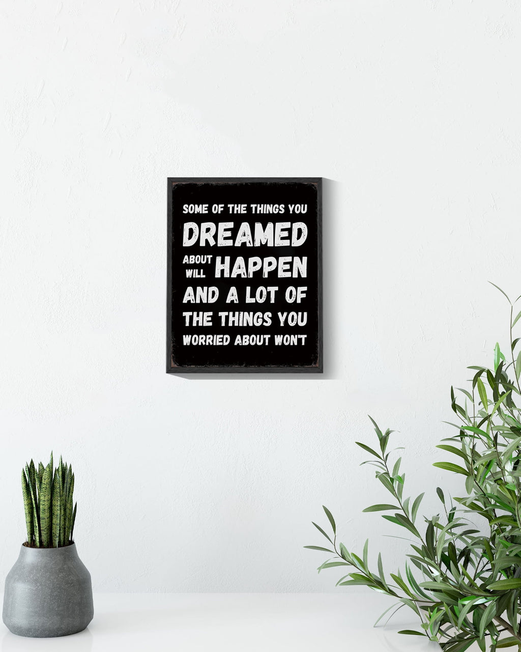 8x10in Black Framed Inspirational Wall Art Dreamed Will Happen Motivational Positive Quote Sayings Office Home Decor Prints Encouraging Posters Study