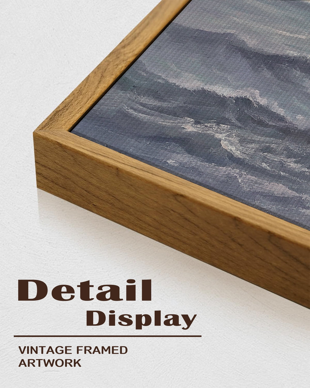 Drsoum Vintage Sea Landscape 24x36in Brown Framed Wall Art Ocean Retro Classic Farmhouse Paints Rustic