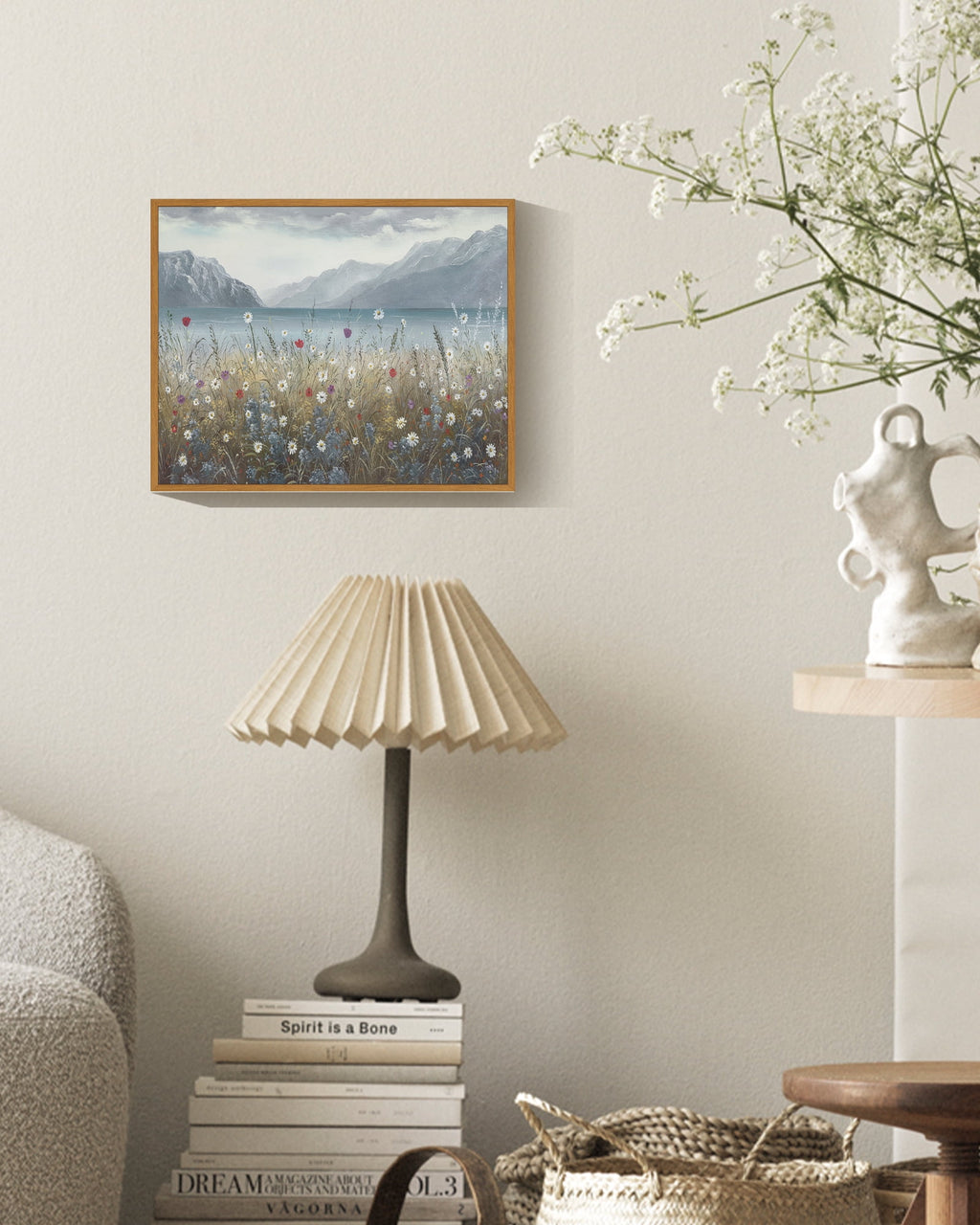 Drsoum Wild Floral Wall Art Coastal wall decor Prints Farmhouse Kitchen Bathroom Office - 8x10in Nature Framed