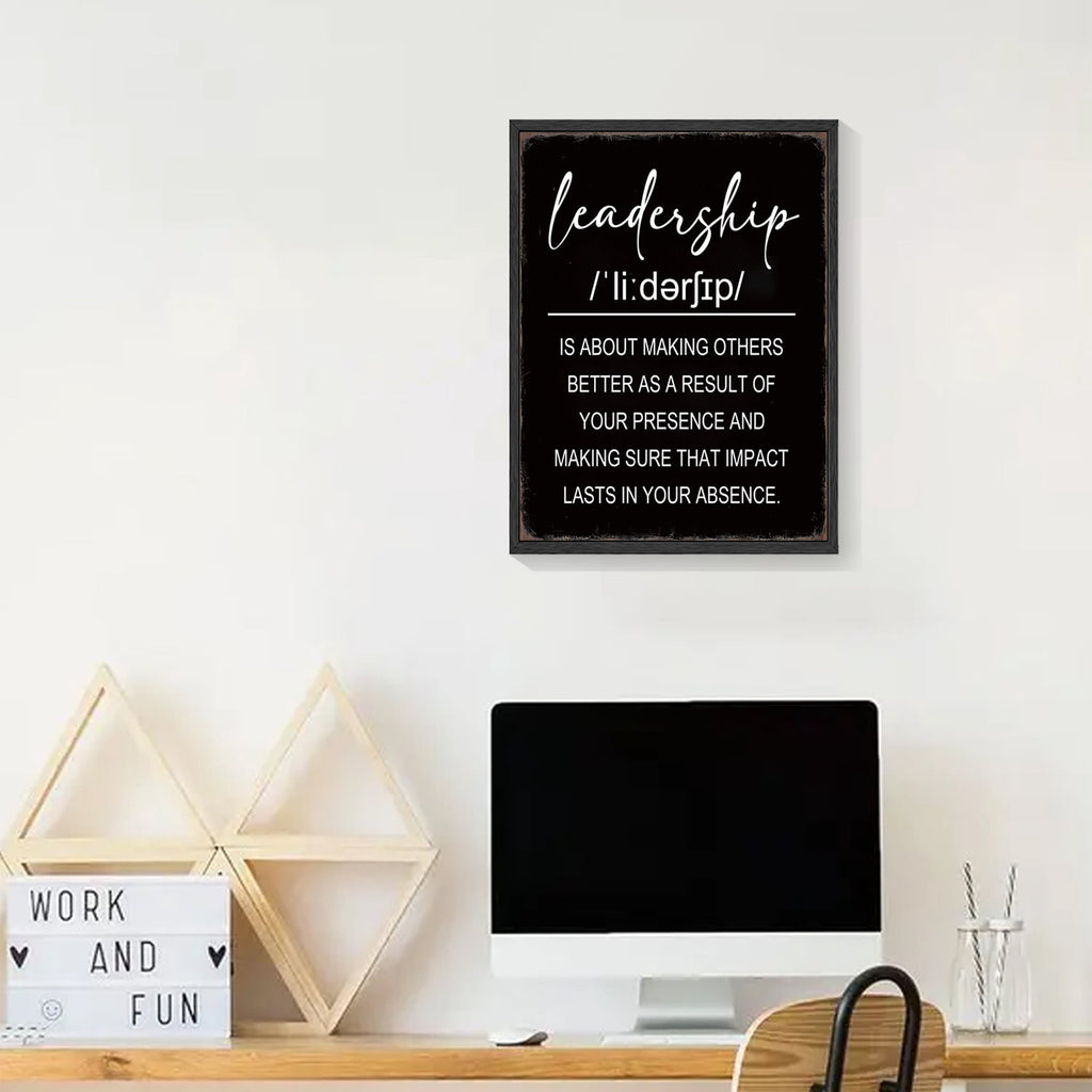 Inspirational 11x14in Black Framed Leadership Wall Art Motivational Positive Quote Sayings Office Home Decor Prints Encouraging Posters Painting