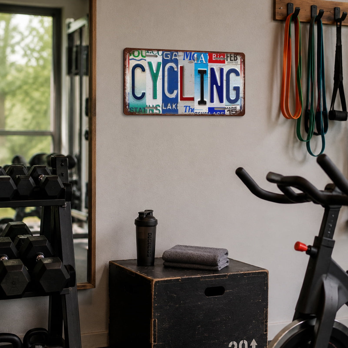 Drsoum CYCLING Vintage Metal Sign Vintage Wall Decor 6x12 Inch