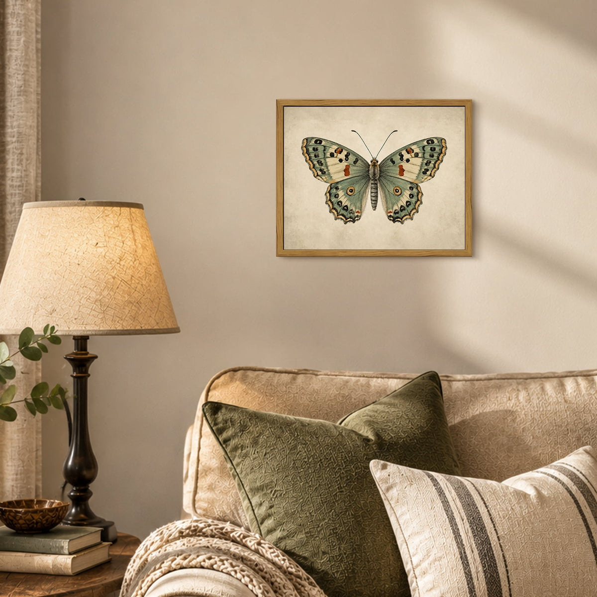 Drsoum Butterfly Wall Art Framed Canvas Print 8x10 Inch