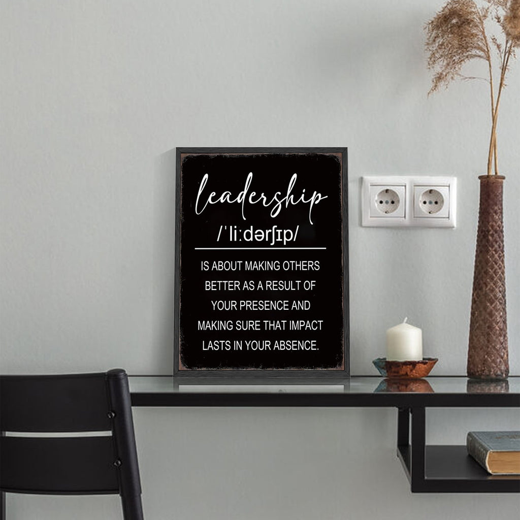 Inspirational 11x14in Black Framed Leadership Wall Art Motivational Positive Quote Sayings Office Home Decor Prints Encouraging Posters Painting