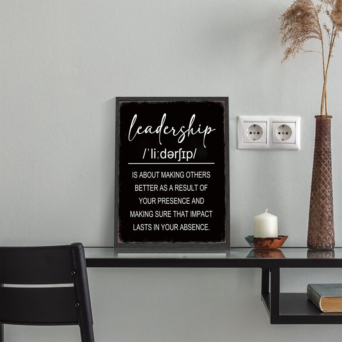 Inspirational 11x14in Black Framed Leadership Wall Art Motivational Positive Quote Sayings Office Home Decor Prints Encouraging Posters Painting