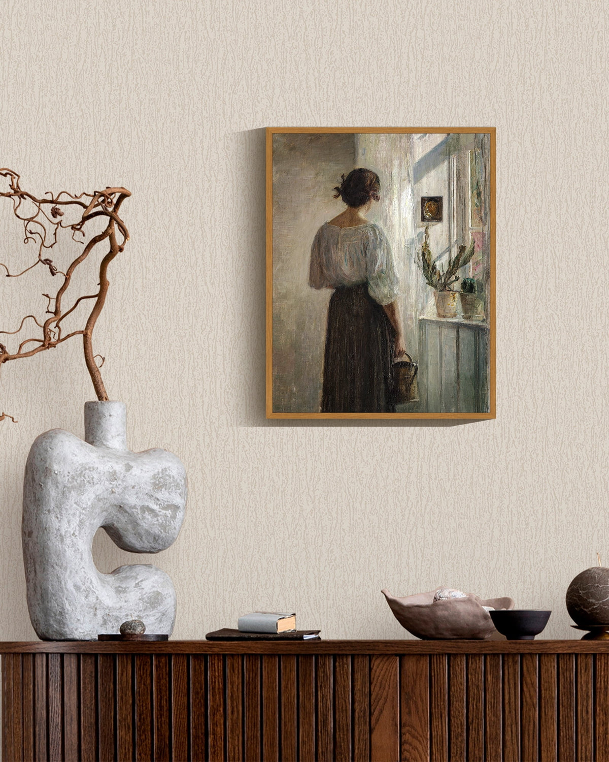 Drsoum French Country Wall Art 11x14in Nature Framed Medieval Lady Classic Prints Kitchen Bathroom Office Decor