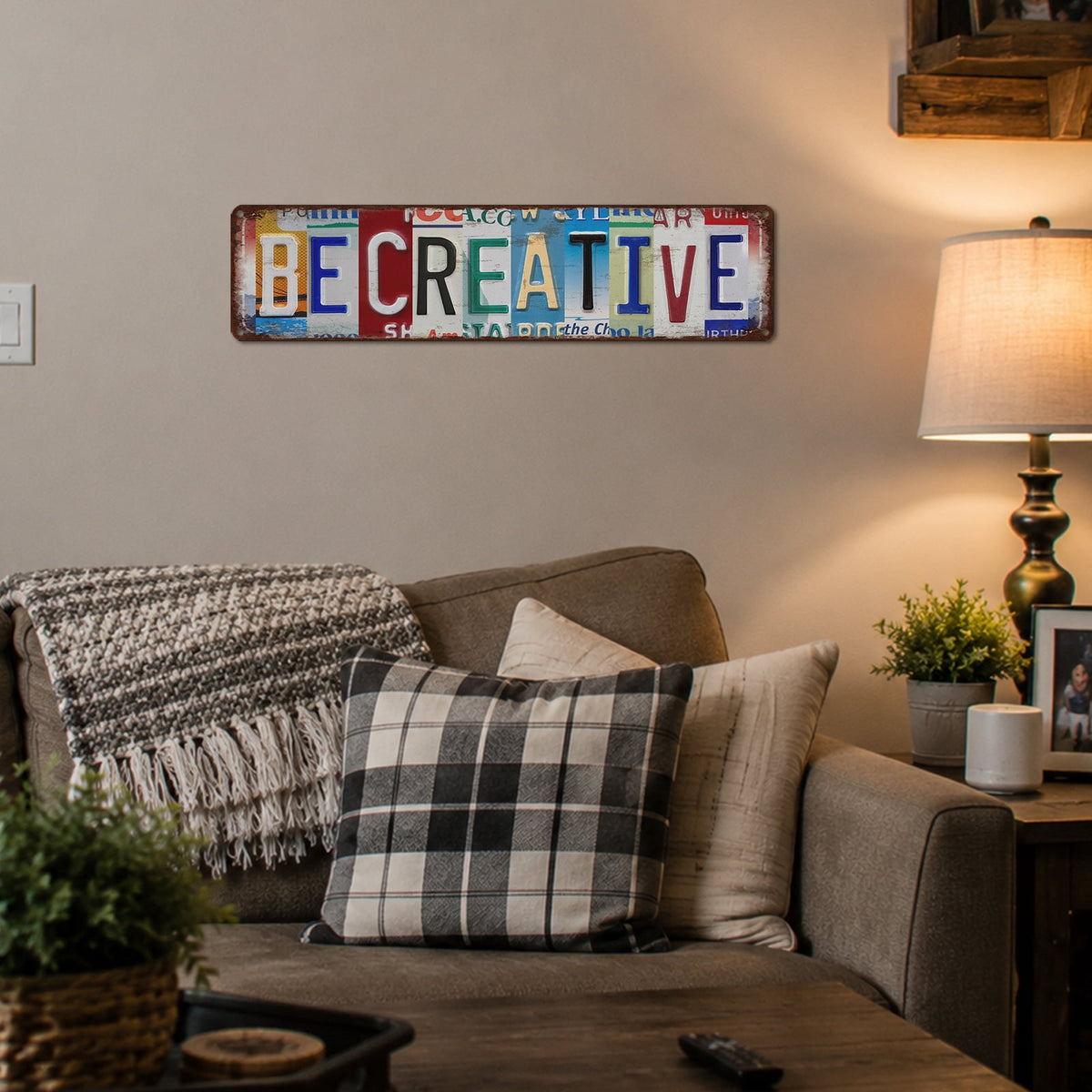 Drsoum Be Creative Vintage Metal Sign Vintage Retro License Plate Wall Decor 4x16
