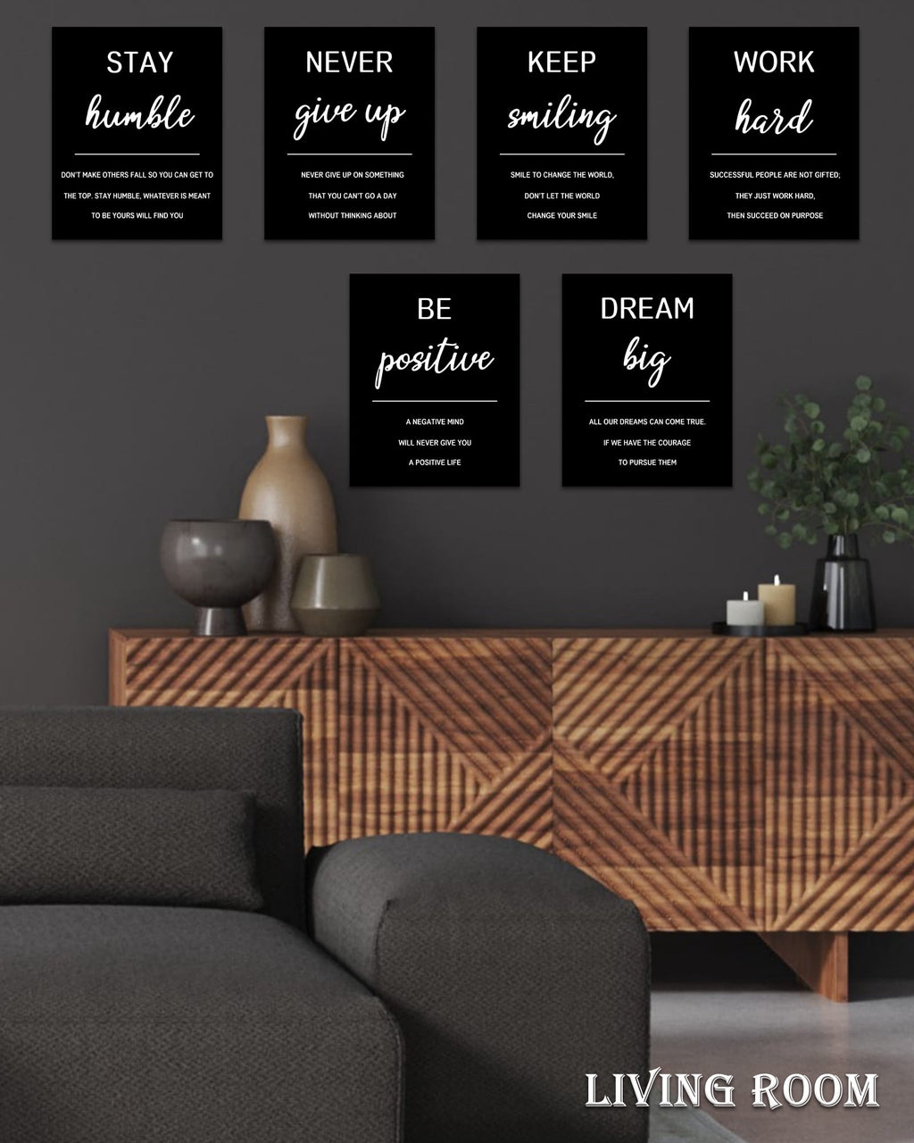 Drsoum Canvas Motivational Office Art with Inspirational Quotes, Framed Posters, 8x10in