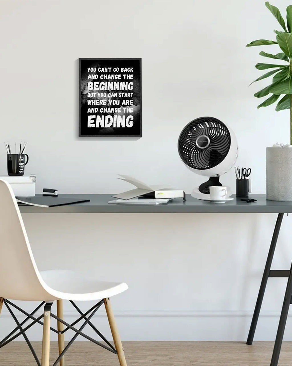 8x10in Black Framed Inspirational Wall Art You Can't Go Back Sayings Office Home Decor Motivational Quote Encouraging Positive Posters Prints