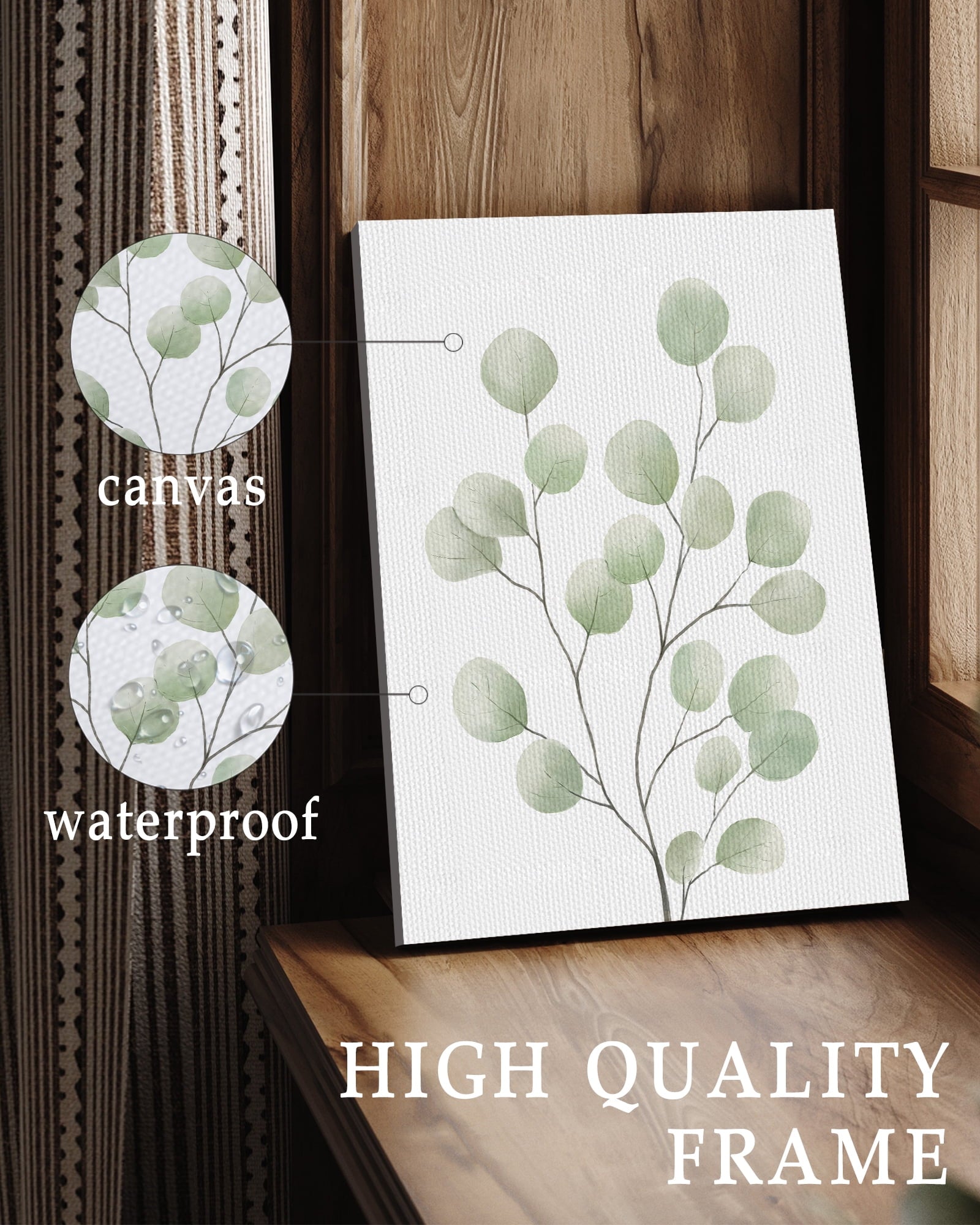 Drsoum Bohemia Wall Art Light Green Botanical Art Boho Leaf Decor for Bedroom Minimalist Prints for Office 8x10in4pcs Natural Framed