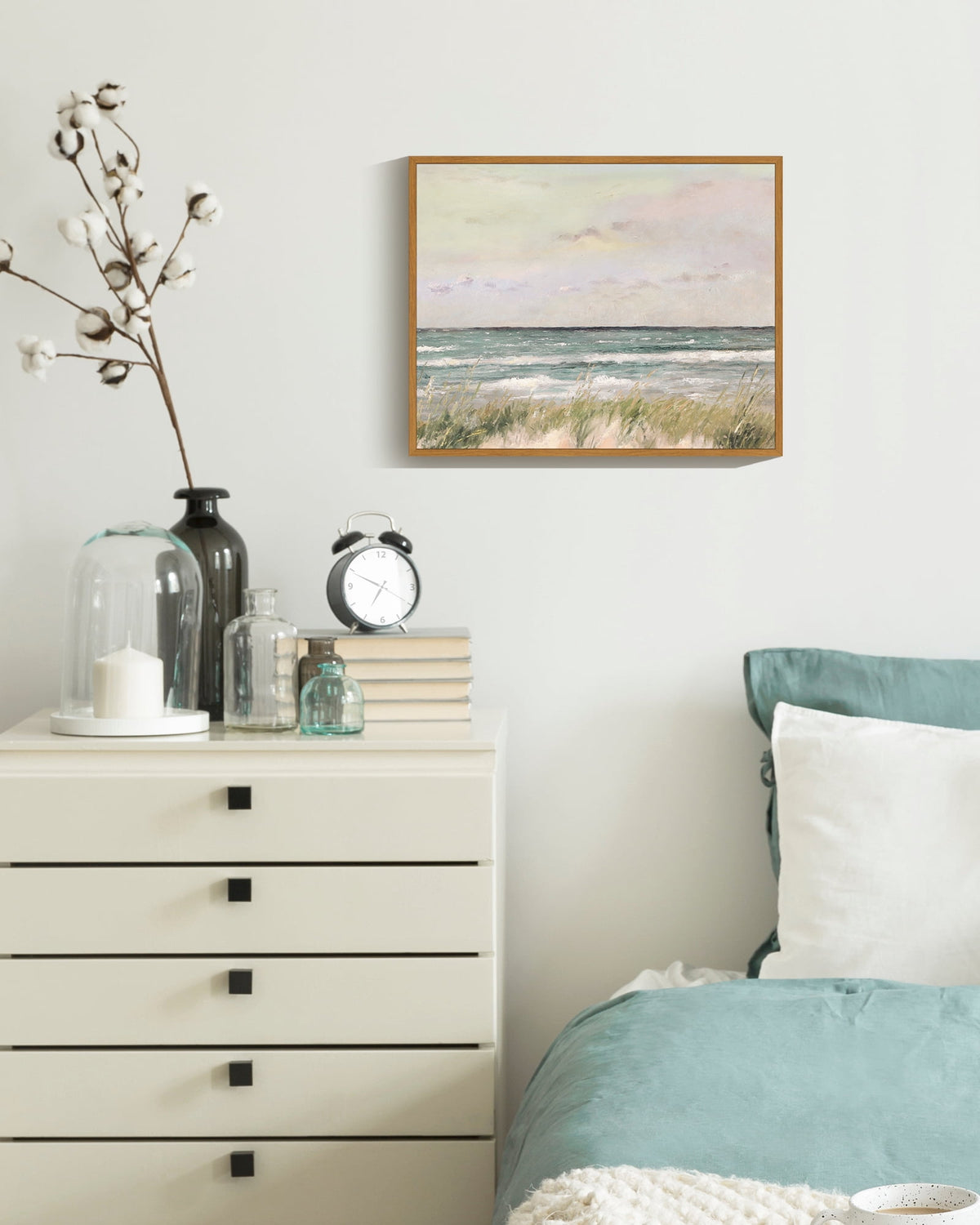 Drsoum Landscape Sea Coast Wall Art Coastal Classic Wall Prints Modern Farmhouse Kitchen Bathroom Office Decor - 8x10in Nature Framed