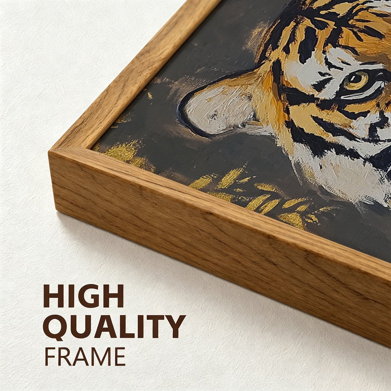 Drsoum Vintage Tiger Reading Book Wall Art Framed Canvas 8x10 In