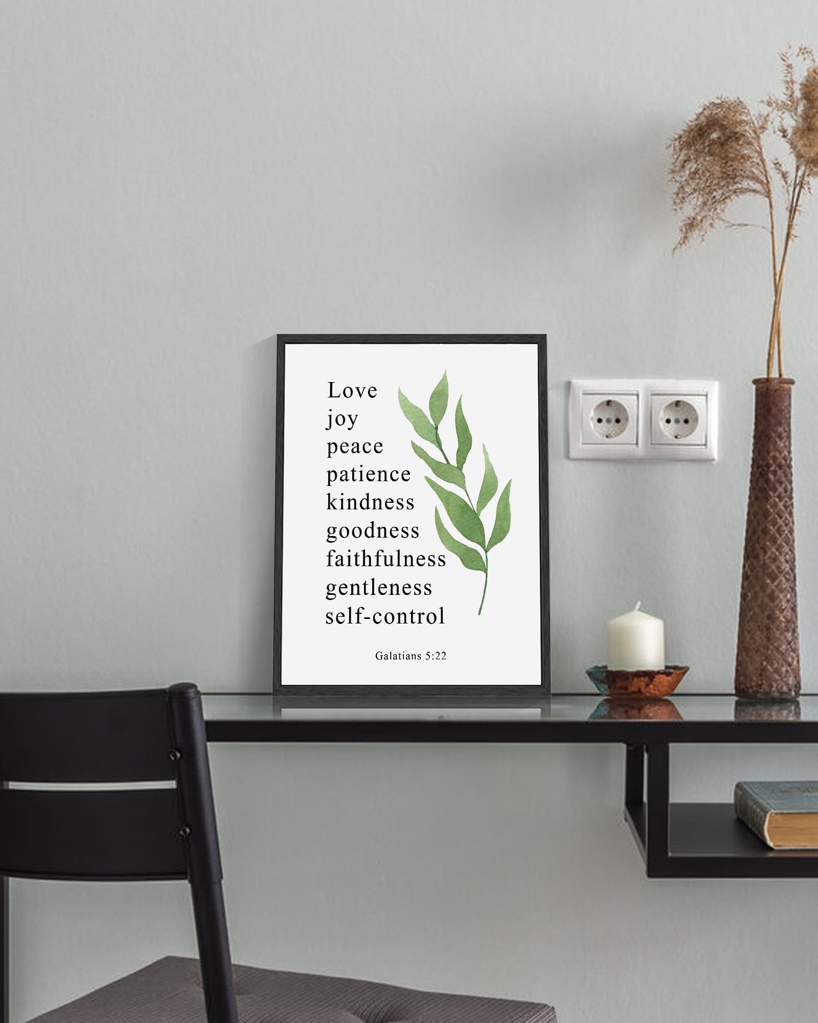 Motivational 11x14in Black Framed Wall Art Inspirational Bible Verse Galatians Quote Sayings Office Home Decor Canvas Prints Encouraging Positive Posters Painting