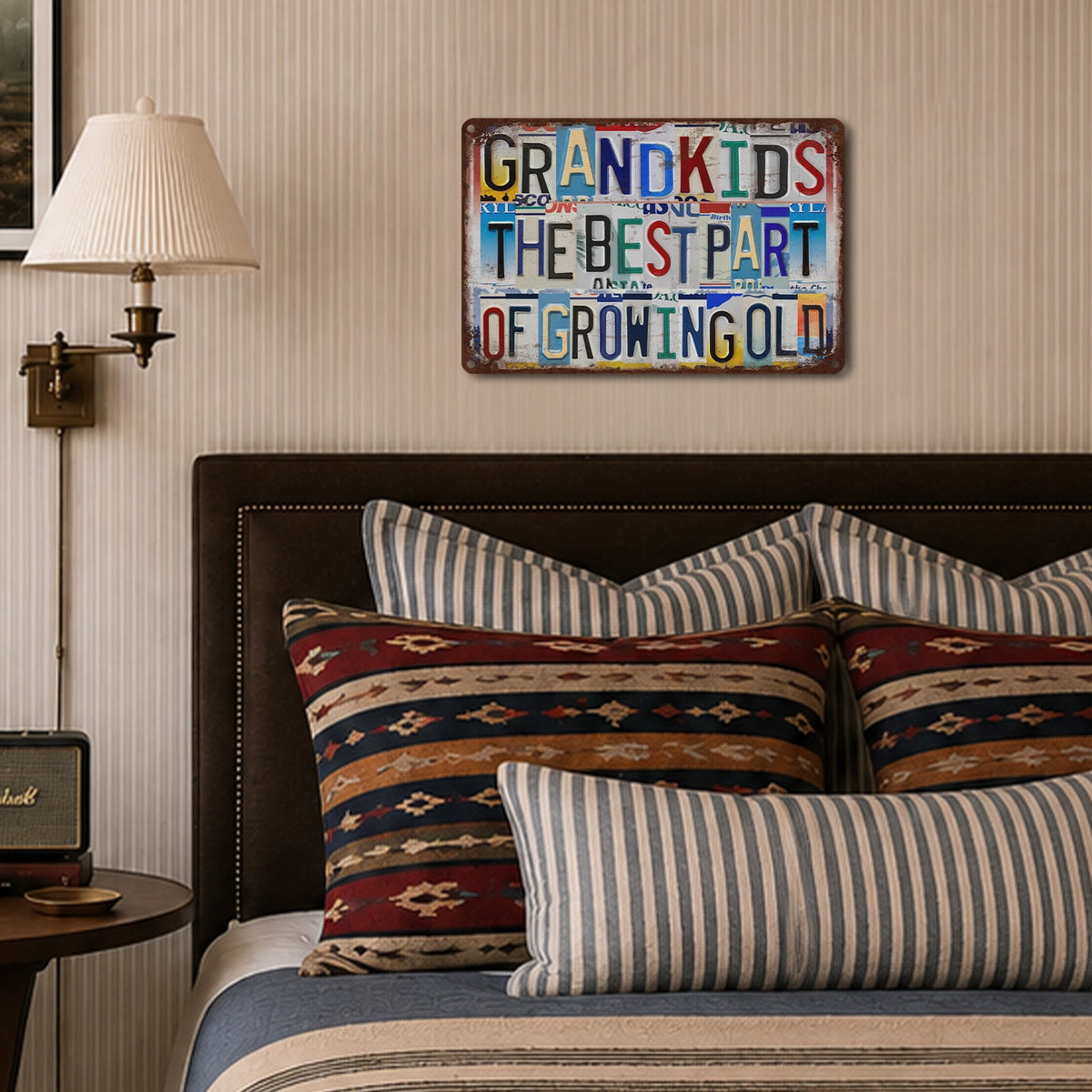 Drsoum Grandkids Tin Sign 8x12 In Vintage Wall Decor Rustic License Plate Art