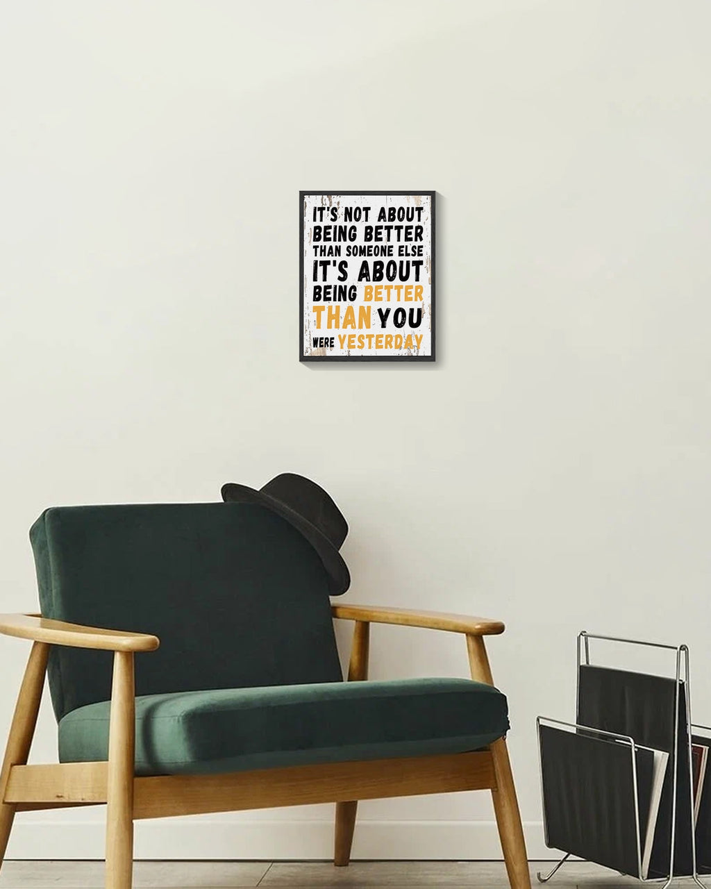8x10in Black Framed Inspirational Wall Art Motivational BEING BETTER Quote Sayings Office Home Decor Canvas Prints Encouraging Positive Posters Painting