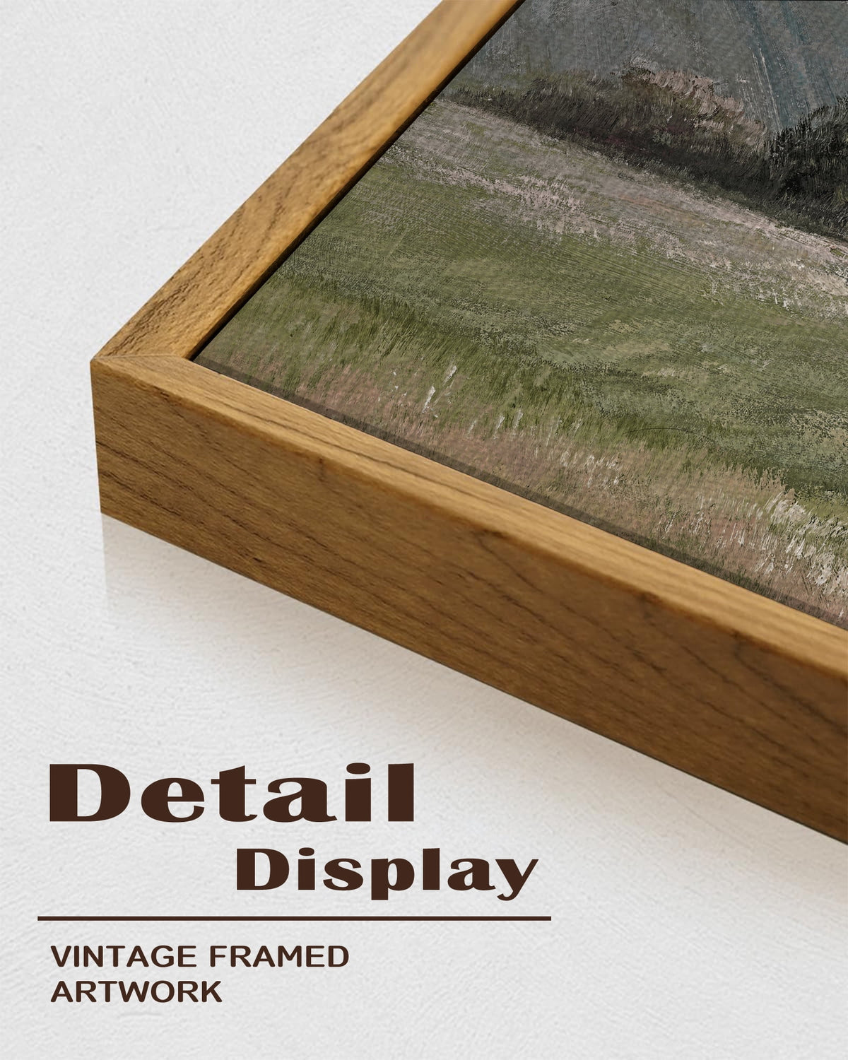 Drsoum Vintage Landscape 24x36in3pcs Brown Framed Wall Art Mountain Range Retro Classic Farmhouse Paints Rustic