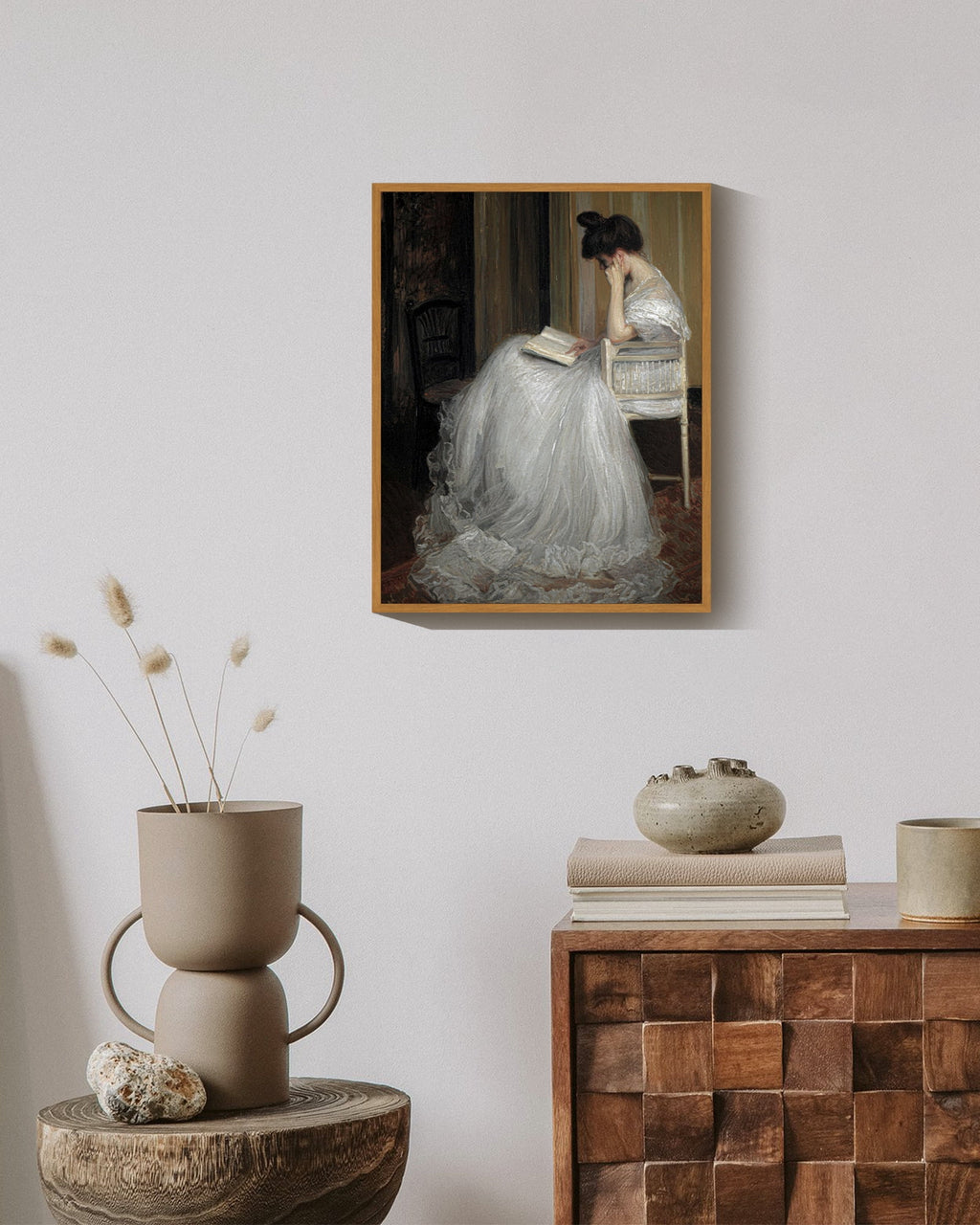 Drsoum Medieval Lady Country Room Art 11x14in Nature Framed Classic Prints Bathroom Office Decor