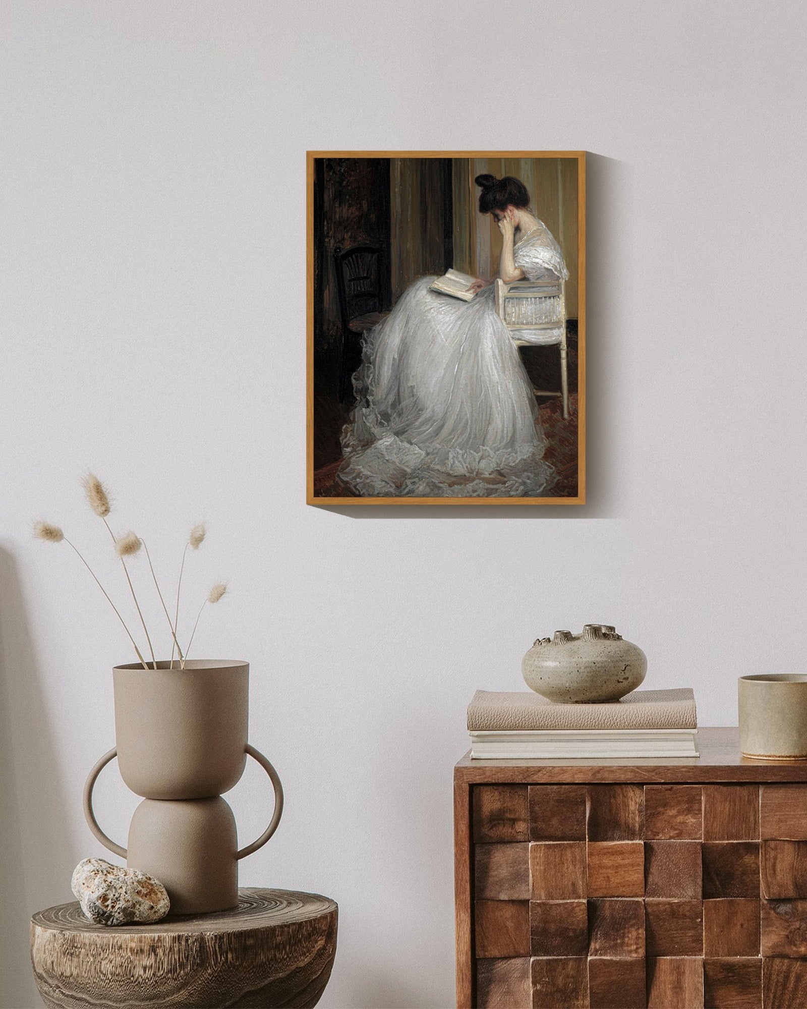 Drsoum Medieval Lady Country Room Art 11x14in Nature Framed Classic Prints Bathroom Office Decor