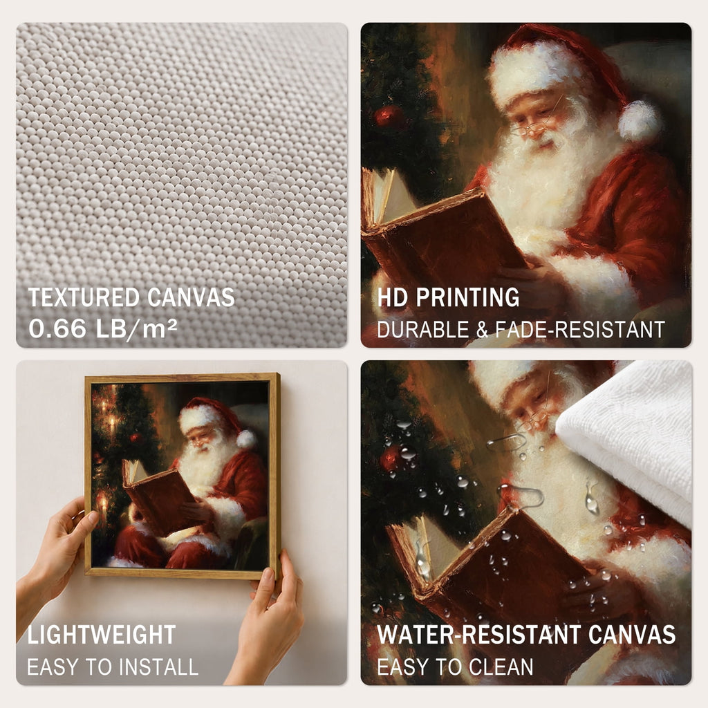 Drsoum Santa Claus Wall Art Framed Canvas Print 8x10 Inch