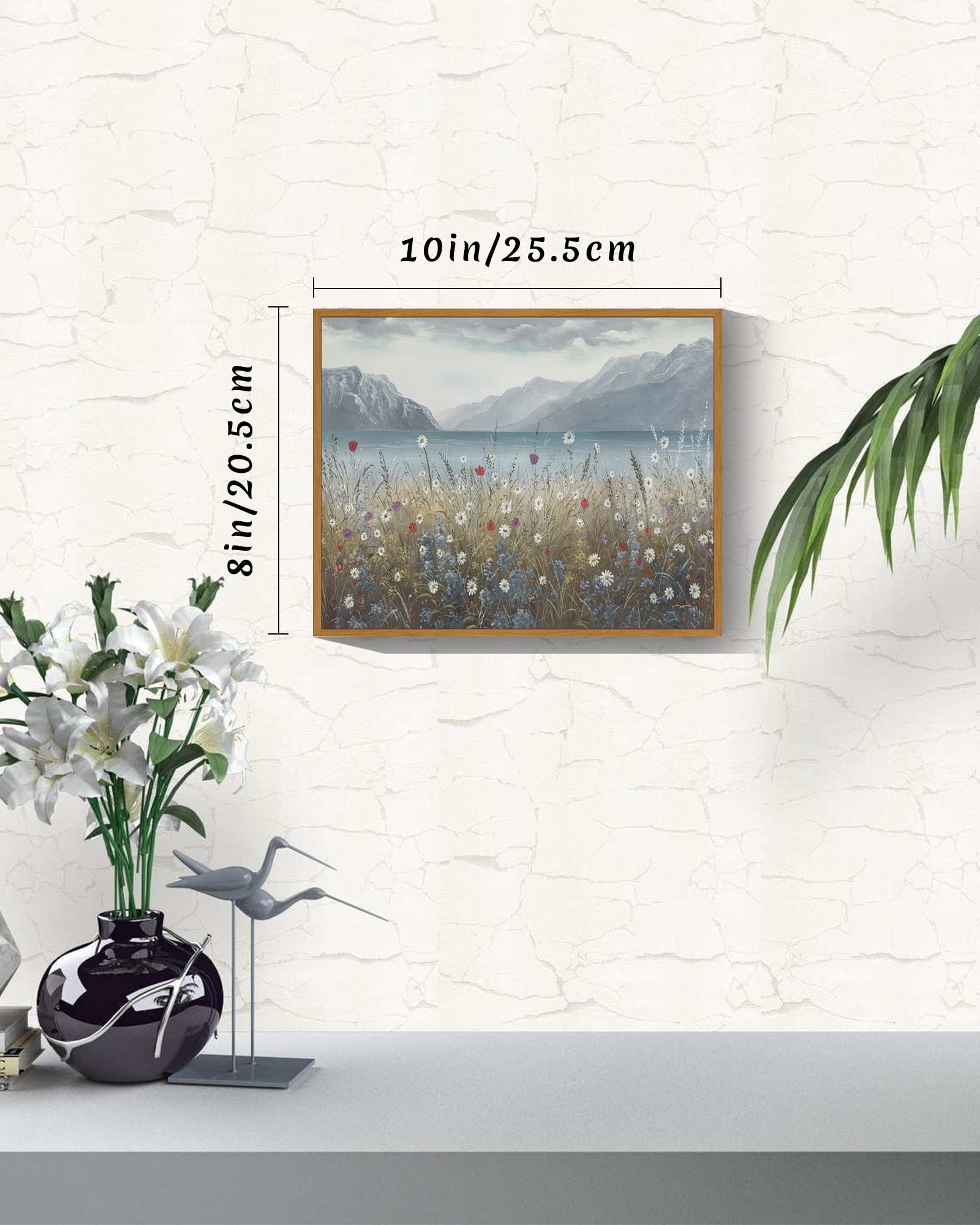 Drsoum Wild Floral Wall Art Coastal wall decor Prints Farmhouse Kitchen Bathroom Office - 8x10in Nature Framed